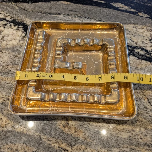 1960's Lester Bertsch Ashtray With 22K Gold Glaze Finish - Picture 3 of 11